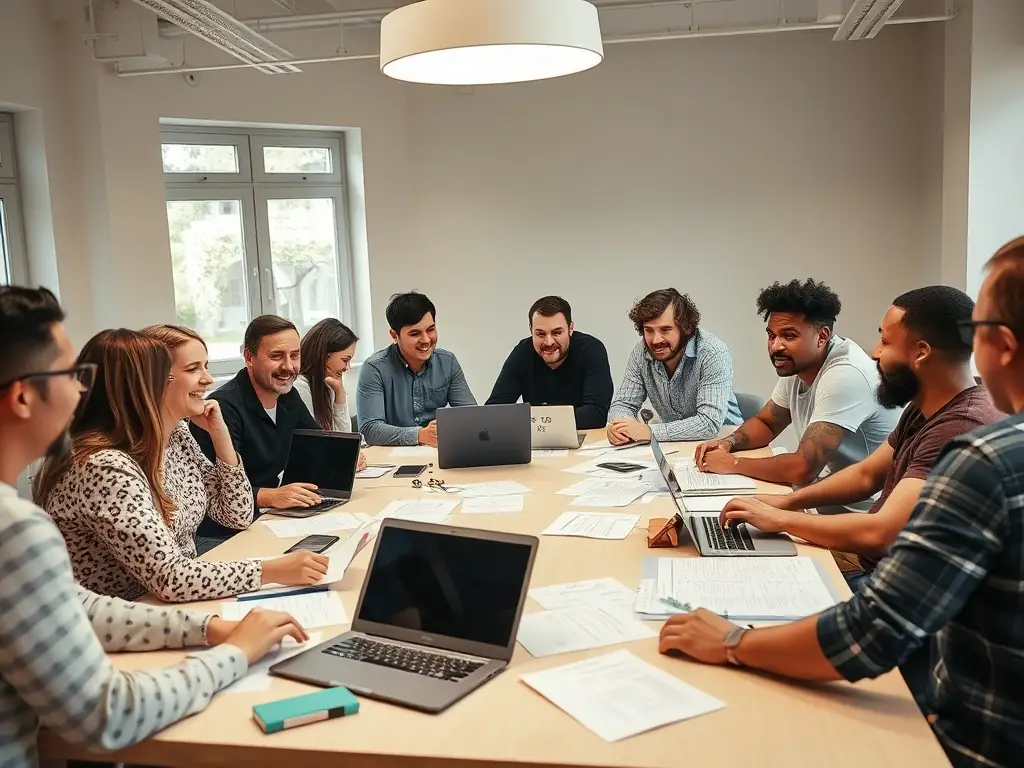 A dynamic workshop session at the Edinburgh Innovation Forum, with participants collaborating on new business strategies.